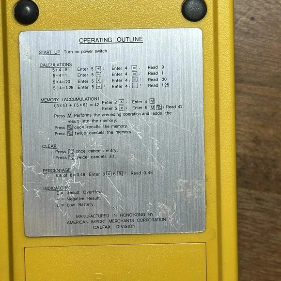 VTG Calfax data brain II calculator yellow/olive color - Picture 8 of 12